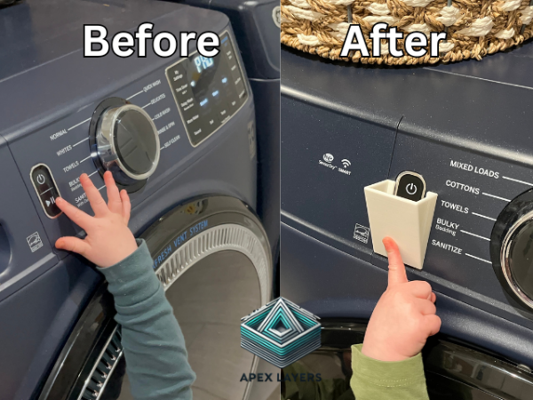 Childproof Button Cover For Washing Machine / Dryer [2 Button Covers]